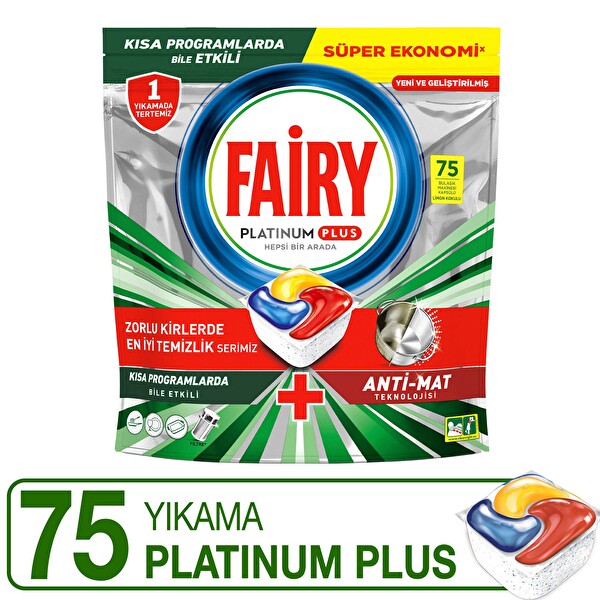 Fairy Platinum Plus Bulaşık Makinesi Tableti 75li + Hijyen Temizlik Seti  Hediyeli
