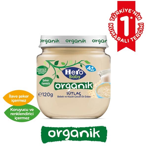 Hero Baby Organik Sütlaç Ek Gıda 120 g Hero Baby Organik Sütlaç Ek Gıda 120 g