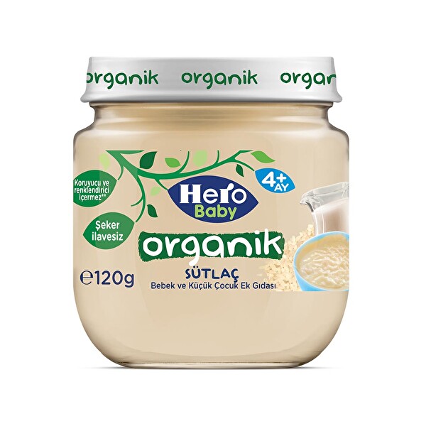 Hero Baby Organik Sütlaç Ek Gıda 120 g Hero Baby Organik Sütlaç Ek Gıda 120 g