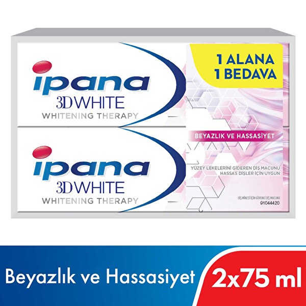 Ipana 3 Boyutlu Beyazlık Therapy Diş Macunu Hassas Beyazlık 1 Alana 1 Bedava Paketi (75 ml + 75ml) Ipana 3 Boyutlu Beyazlık Therapy Diş Macunu Hassas Beyazlık 1 Alana 1 Bedava Paketi (75 ml + 75ml)