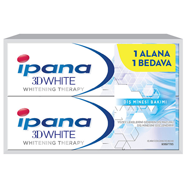 Ipana 3 Boyutlu Beyazlık Therapy Diş Macunu Diş Minesi Bakımı 1 Alana 1 Bedava Paketi (75 ml + 75ml) Ipana 3 Boyutlu Beyazlık Therapy Diş Macunu Diş Minesi Bakımı 1 Alana 1 Bedava Paketi (75 ml + 75ml)