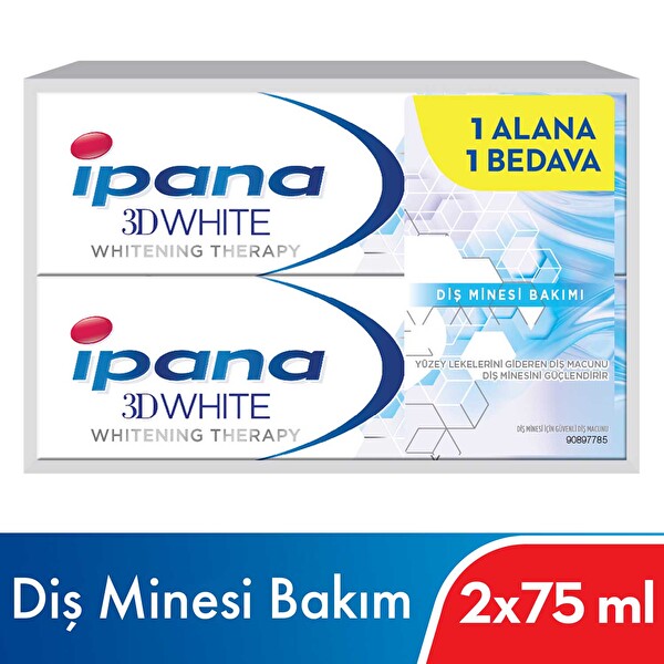 Ipana 3 Boyutlu Beyazlık Therapy Diş Macunu Diş Minesi Bakımı 1 Alana 1 Bedava Paketi (75 ml + 75ml) Ipana 3 Boyutlu Beyazlık Therapy Diş Macunu Diş Minesi Bakımı 1 Alana 1 Bedava Paketi (75 ml + 75ml)