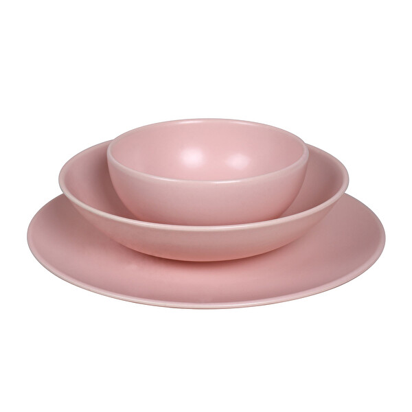 Keramika Yemek Takımı Pembe 18 Parça Keramika Yemek Takımı Pembe 18 Parça