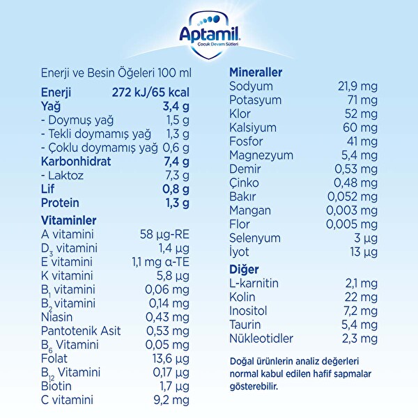 Aptamil 1 Bebek Sütü 800 g Aptamil 1 Bebek Sütü 800 g