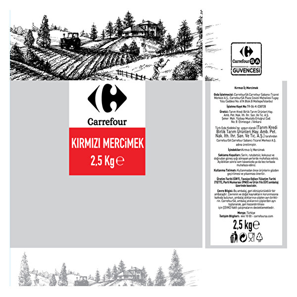 Carrefour Kırmızı Mercimek 2,5 kg Carrefour Kırmızı Mercimek 2,5 kg