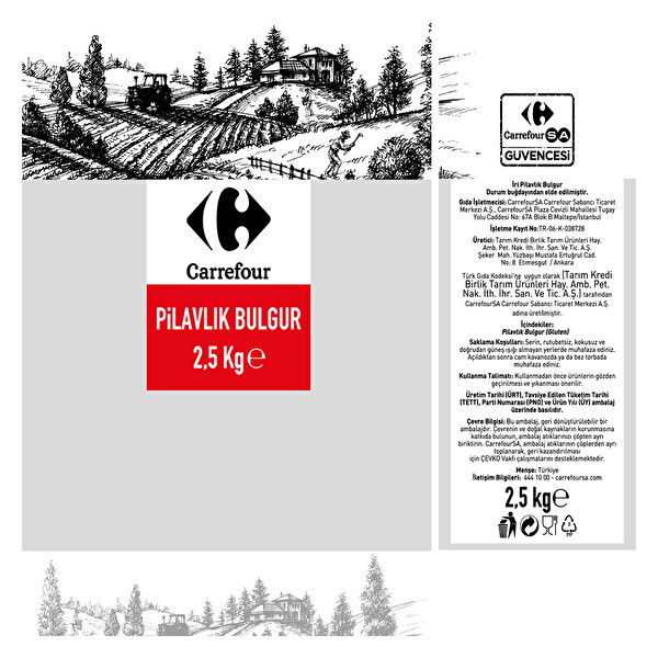 Carrefour Pilavlık Bulgur 2,5 kg Carrefour Pilavlık Bulgur 2,5 kg