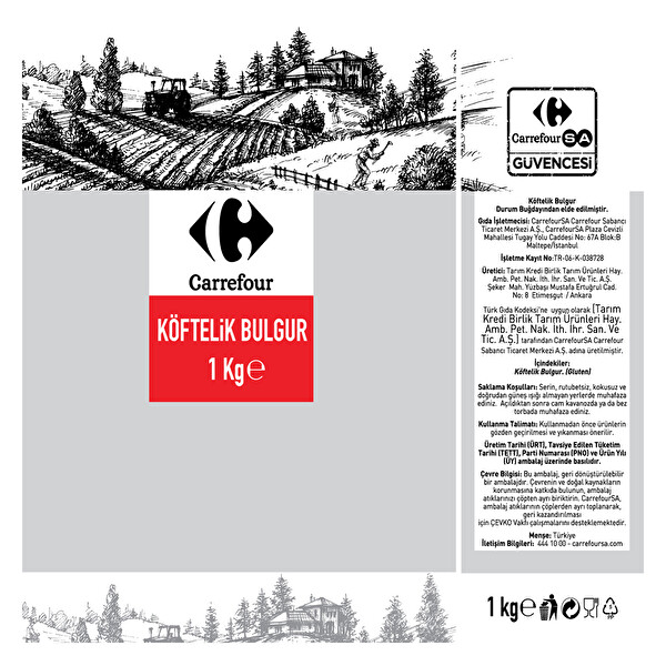 Carrefour Köftelik Bulgur 1 kg Carrefour Köftelik Bulgur 1 kg