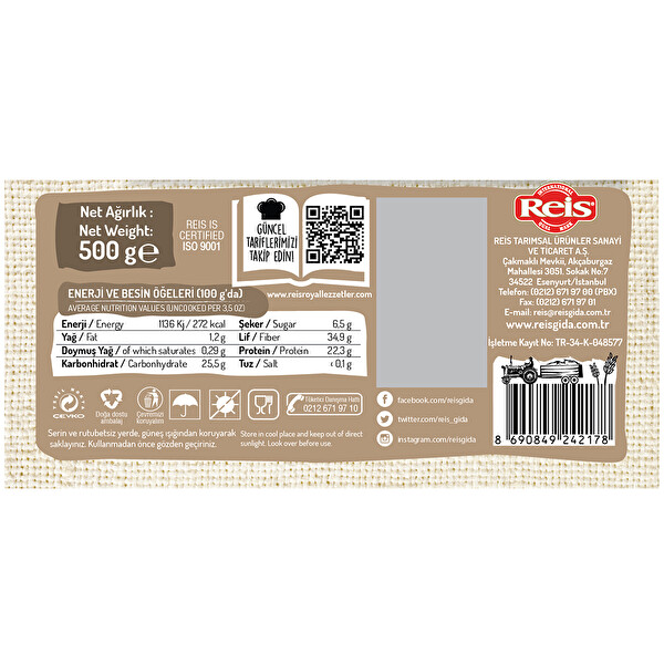 Reis Royal Şeker Fasulye 500 g Reis Royal Şeker Fasulye 500 g
