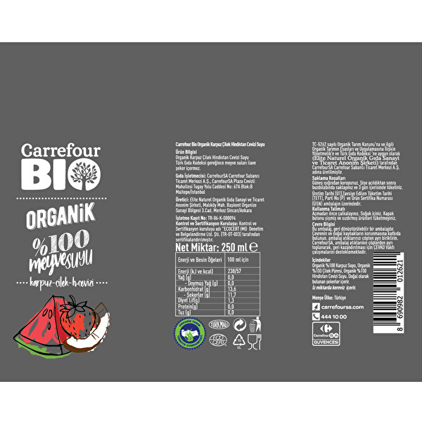 carrefour bio organik karpuz cilek