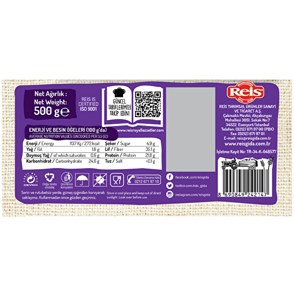 Reis Royal Siyah Fasulye 500 g Reis Royal Siyah Fasulye 500 g
