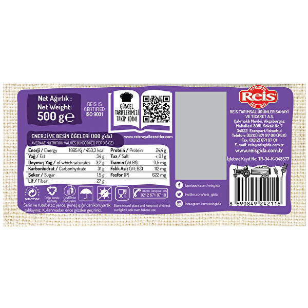 Reis Royal Keten Tohumu 500 g Reis Royal Keten Tohumu 500 g