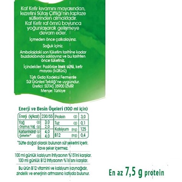 Sütaş Kaf Kefir Sade 1000 ml Sütaş Kaf Kefir Sade 1000 ml