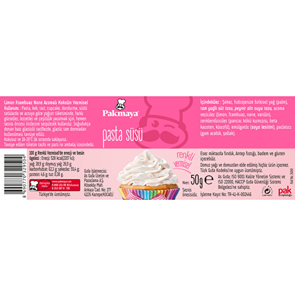 Pakmaya Pasta Süsü Renkli Vermiselli 50 g Pakmaya Pasta Süsü Renkli Vermiselli 50 g