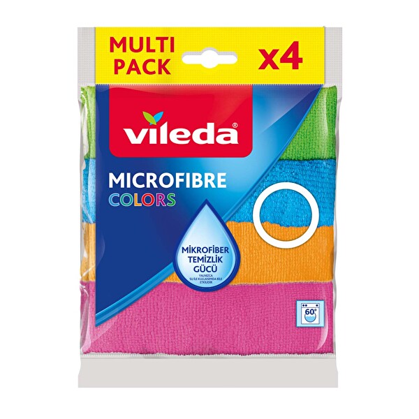 Vileda Colors 4'lü %100 Mikrofiber Temizlik Bezi