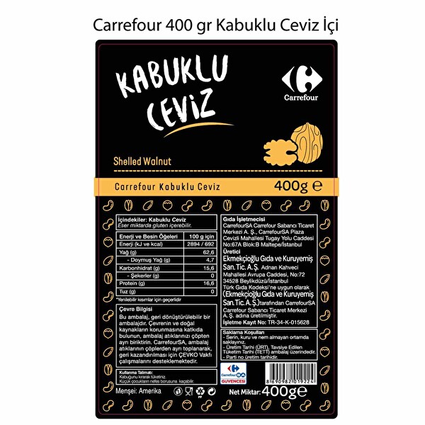 Carrefour Kabuklu Ceviz 400 g Carrefour Kabuklu Ceviz 400 g