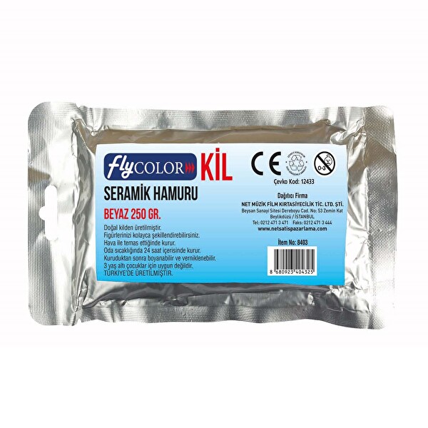 Net Müzik Flynet Doğal Kil Seramik Hamuru Beyaz 250 g