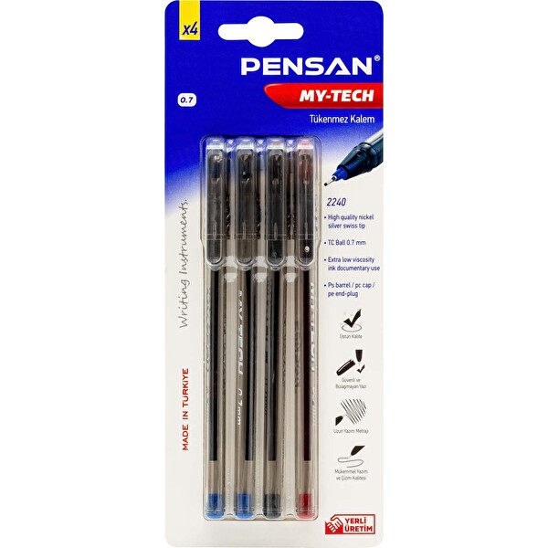 Pilot Pensan My-Tech Karışık Tükenmez Kalem 4'lü