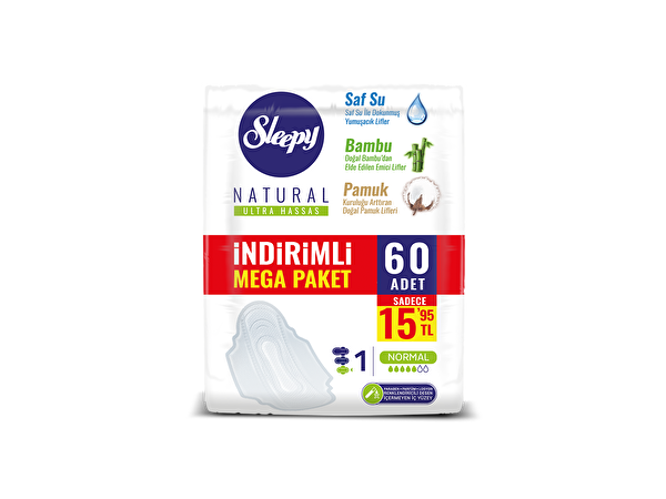 Sleepy Naturel Ultra Hassas Normal Mega Paketi 60'lı 