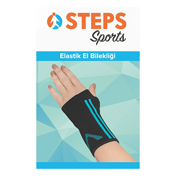 Steps Sports Elastik El Bilekliği Mavi Medium