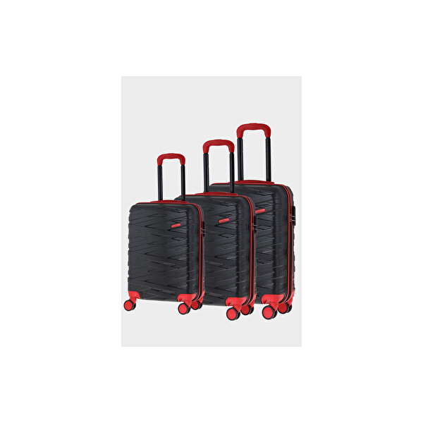 NC-092 Siyah-Kırmızı 75 cm Valiz
