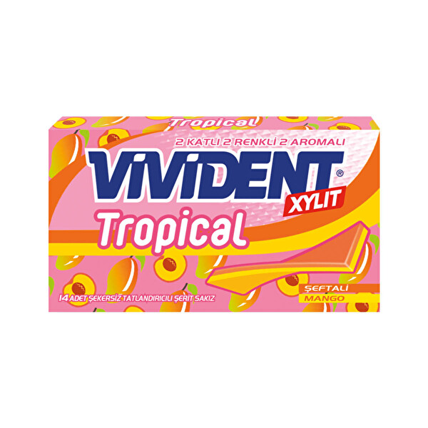 Vivident Tropikal Sakiz Seftali Ve Mango Aromali 26 G 30258075 Carrefoursa