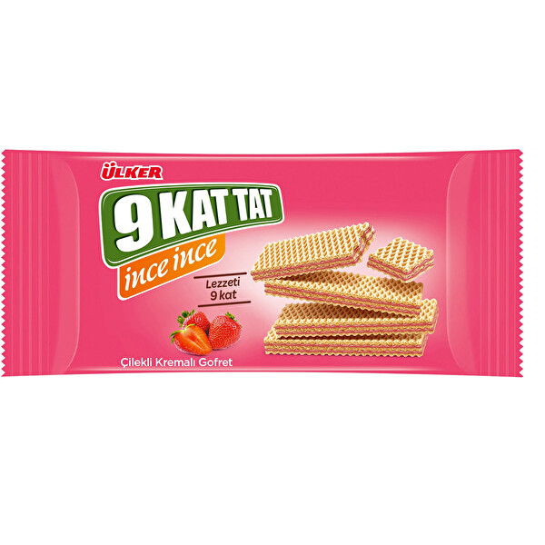 Ülker 9 Kat Tat Çilekli Kremalı Gofret 40 g Ülker 9 Kat Tat Çilekli Kremalı Gofret 40 g