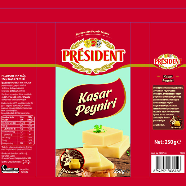 President Kaşar Peyniri 250 g