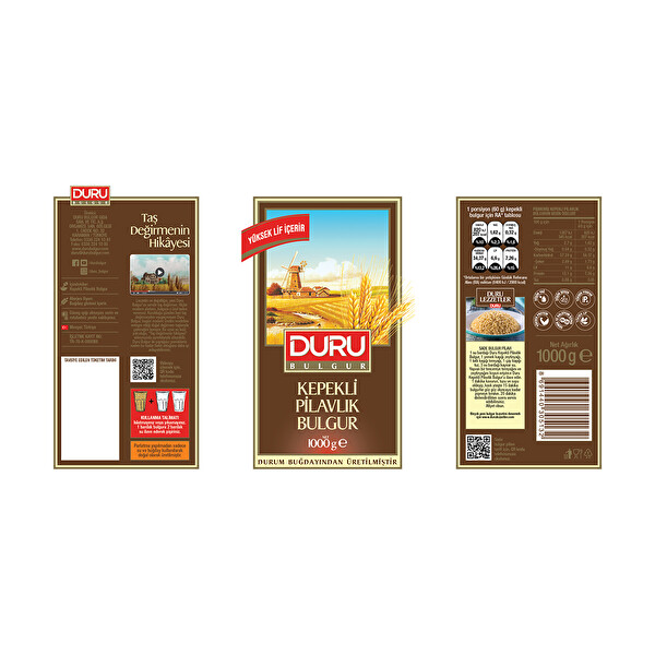 Duru Kepekli Pilavlık Bulgur 1 kg Duru Kepekli Pilavlık Bulgur 1 kg