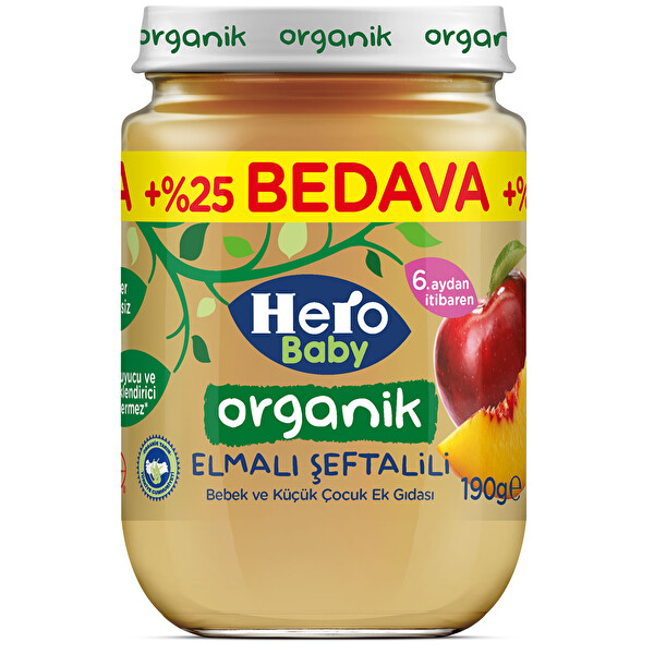 Hero Baby Organik Elmalı Şeftalili 190 g Hero Baby Organik Elmalı Şeftalili 190 g