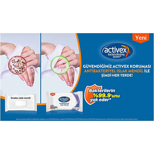 Activex Antibakteriyel Islak Mendil Kapaklı 56'lı Activex Antibakteriyel Islak Mendil Kapaklı 56'lı
