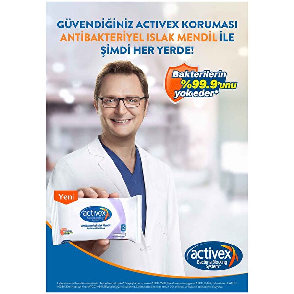 Activex Antibakteriyel Islak Mendil Kapaklı 56'lı Activex Antibakteriyel Islak Mendil Kapaklı 56'lı