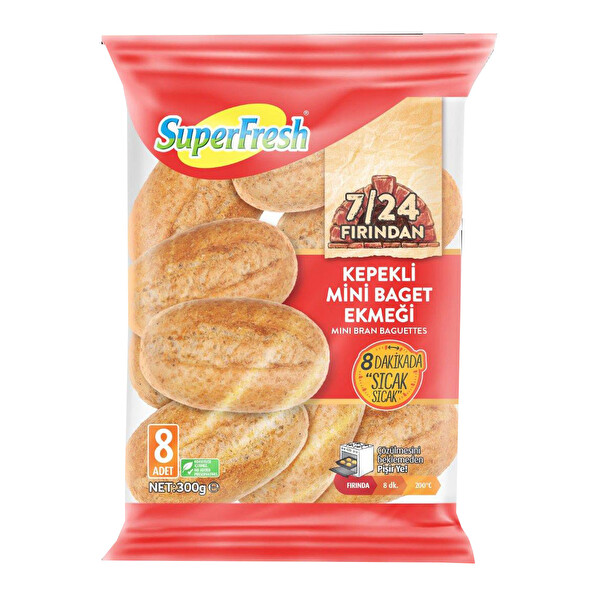 Superfresh Kepekli Mini Baget Ekmeği 300 Gr