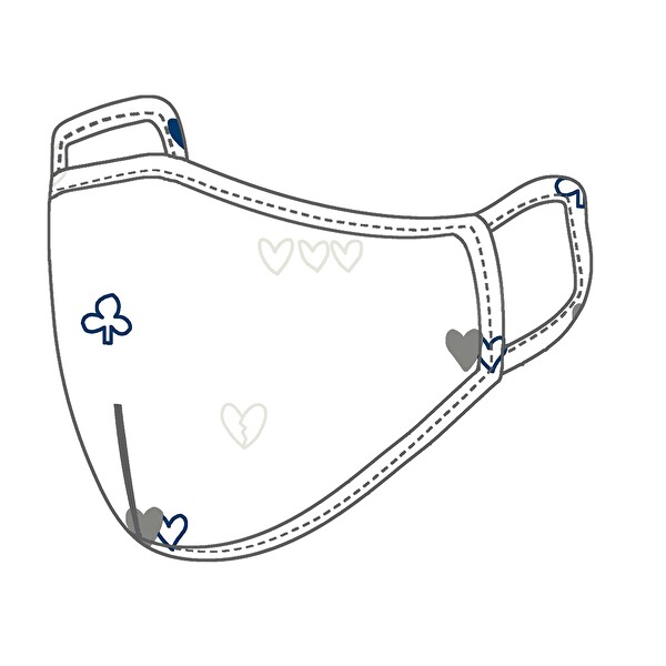 Yıkanabilir Çck Maske 4-6 Yaş Kalpli