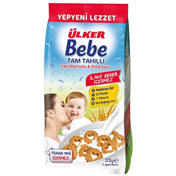 Ülker Tam Tahıllı Keçi Boynuzlu Bebe Bisküvisi 172 g