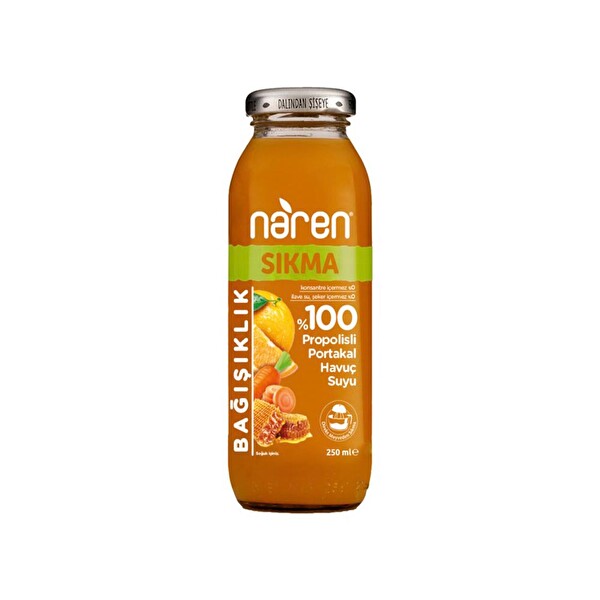 Naren Sıkma Portakal Havuç 250 ml Cam Şişe