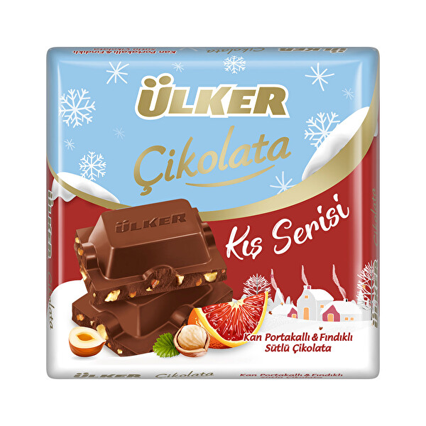 Ülker Kış Serisi Kan Portakallı&Fındıklı Sütlü Çikolata 60 g