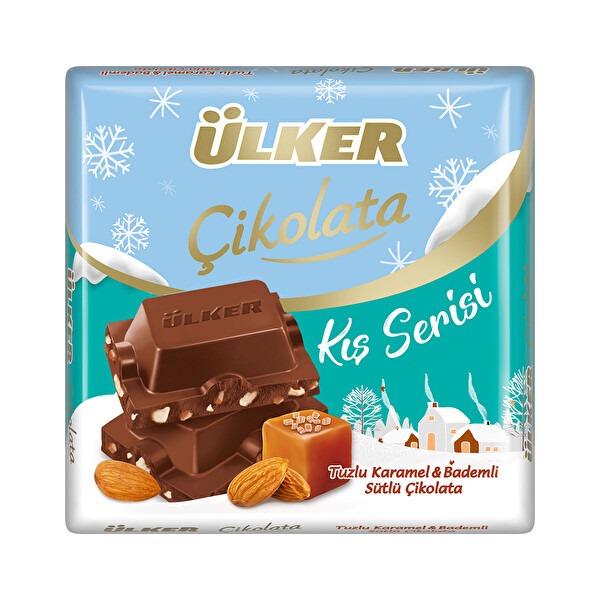 Ülker Kış Serisi Tuzlu Karamel&Bademli Sütlü Çikolata 60 g