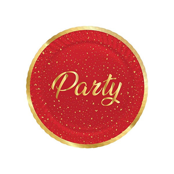 Roll-Up Party Dreams Karton Tabak Parti Zamanı Kırmızı 23cm 8li