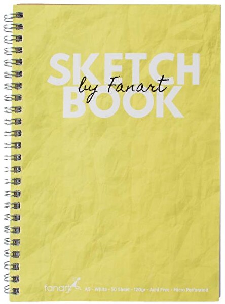 FANART SKETCH BOOK A5 SPİRALİ 50Y SARI