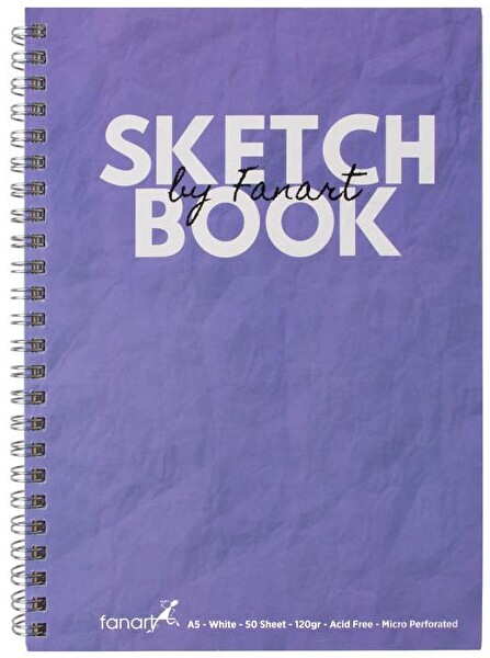 FANART SKETCH BOOK A5 SPİRALİ 50 Y MOR