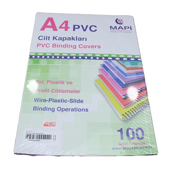 MAPİ A4 CİLT KAPAK 160 MİC 100LÜ MAVİ