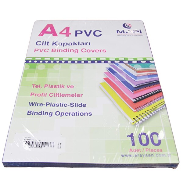 MAPİ A4 CİLT KAPAK 160 MİC 100LÜ MAVİ