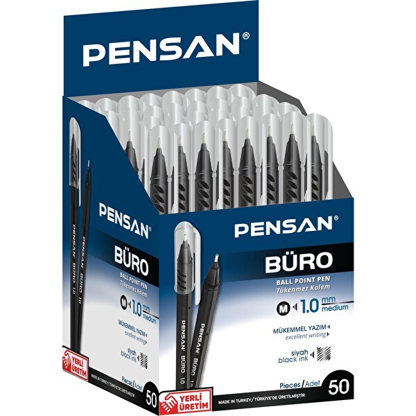 PENSAN BÜRO 50 Lİ TÜKENMEZ KALEM SİYAH