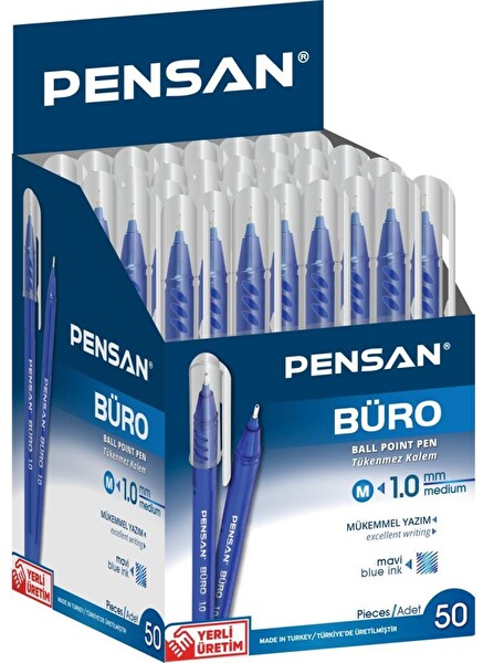 Pensan Büro 50 Li Tükenmez Kalem Mavi