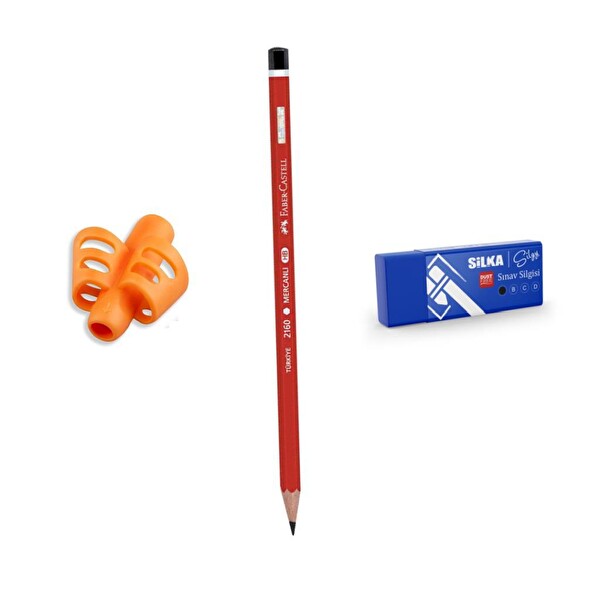 Faber Castell Kurşun Kalem+Kalem Tutacak+Silgi