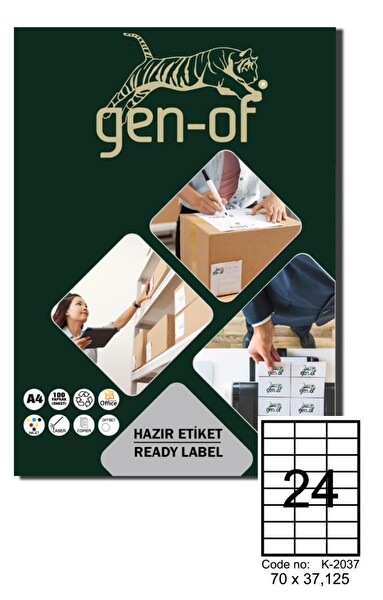 GEN-OF LASER ETİKET 70X37.125 100 SYFA