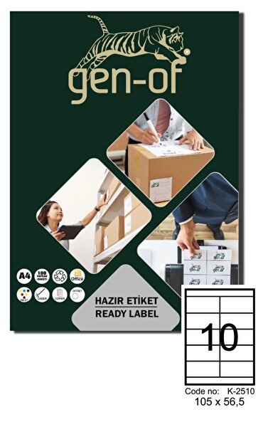 GEN-OF LASER ETİKET 105X56.5 100 SAYFA