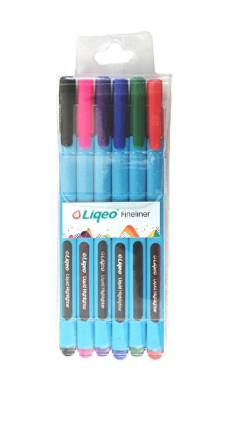 LİQEO FİNELİNER KALEM 6 RENK PVC