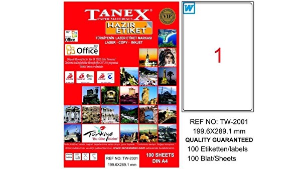 TANEX TW-2001 199,6X289,1MM LASER ETKT