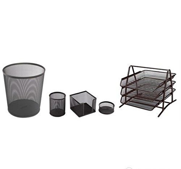 TEMAT METAL OFİS SETİ 5 Lİ SİYAH 